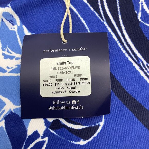 The Bubble Womens Emily Tank Top‎ Blue Floral Size Medium NWT - Picture 6 of 9